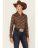 Image #1 - Stetson Women's Prairie Floral Print Long Sleeve Snap Western Shirt, Brown, hi-res