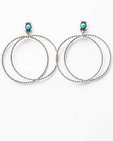 Idyllwind Women's Double Dare Silver Hoop Earrings, Silver, hi-res