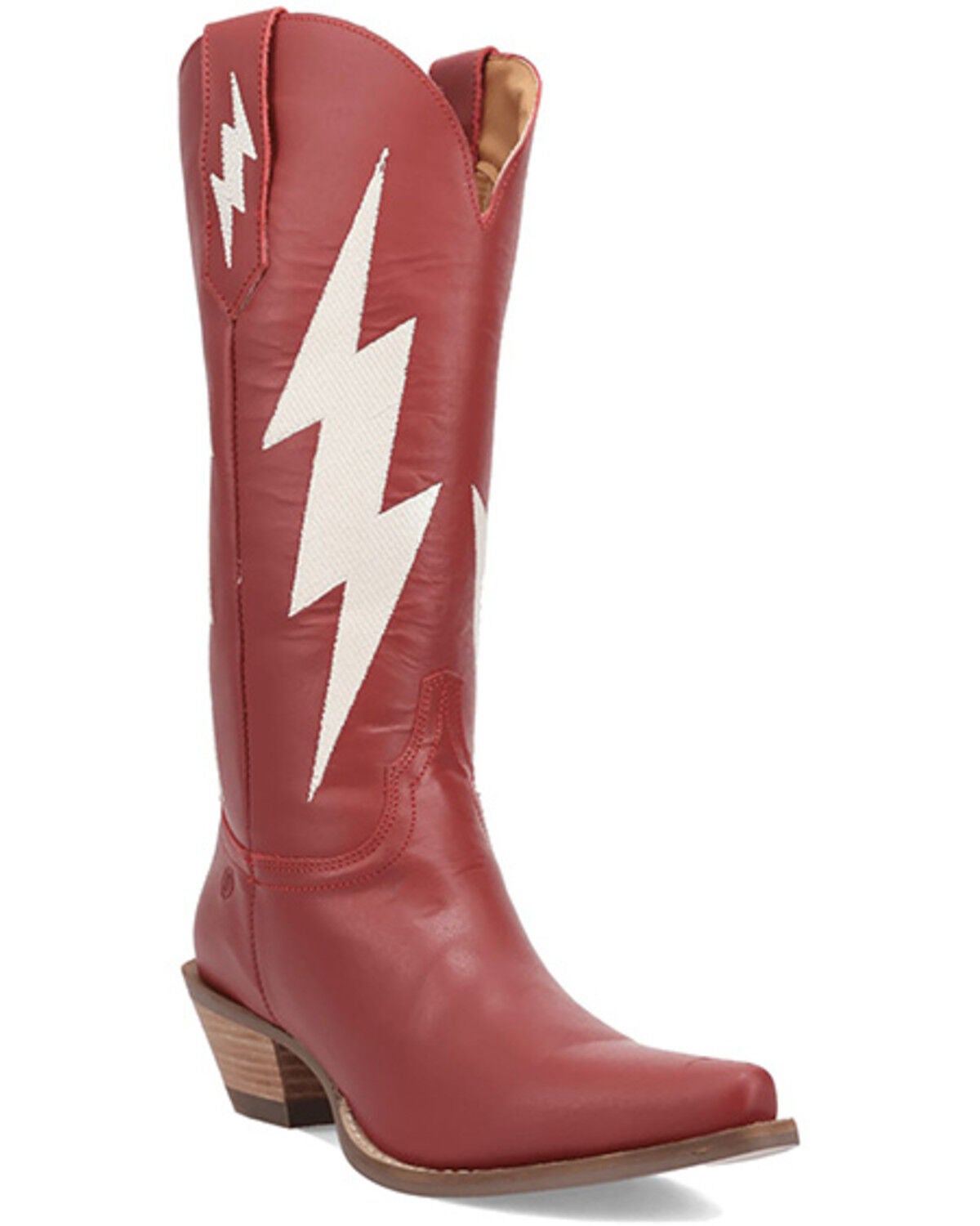 Image #1 - Dingo Women's Thunderbolt Western Boots - Round Toe, Red, hi-res