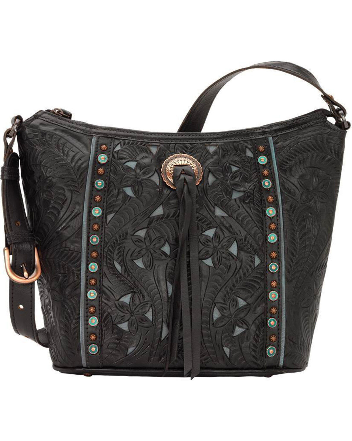 Image #1 - American West Women's Hill Country Tote Bag, Black, hi-res