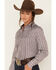 Image #2 - Cinch Women's Striped Long Sleeve Button Down Western Core Shirt, Burgundy, hi-res