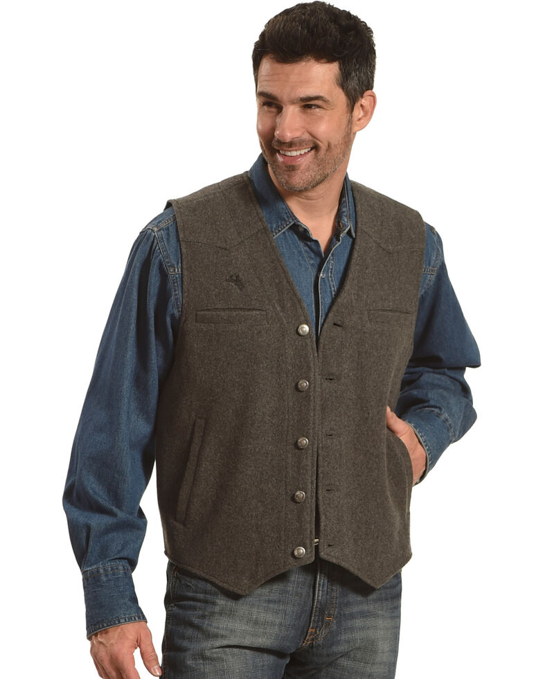 Wyoming Traders Men's Grey Wyoming Wool Vest, Grey, hi-res