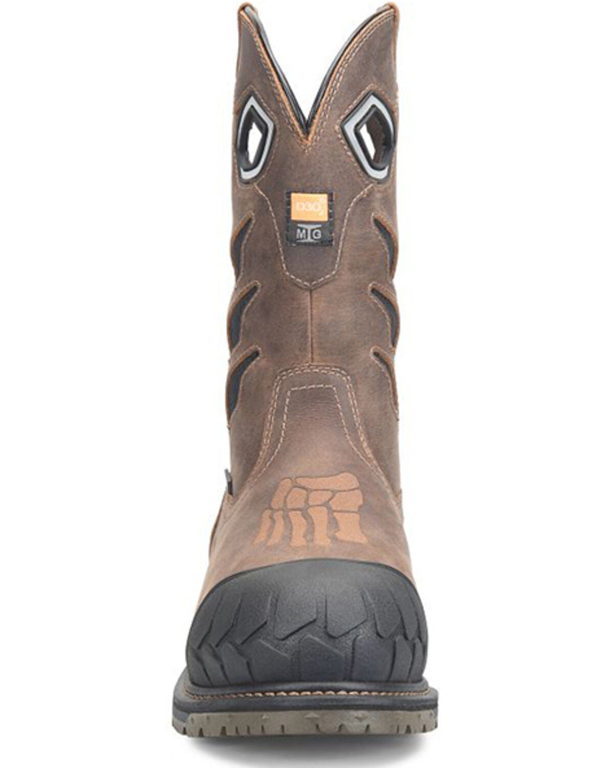Image #4 - Phantom Rider Men's 11" Crater Waterproof Internal MetGuard Wellington Work Boots - Composite Toe, Brown, hi-res