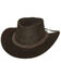 Bullhide Kids' Cedar Grove Leather Outback Hat, Brown, hi-res