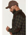 Image #2 - Lucky Brand Workwear Men's Plaid Print Flannel Corduroy Yoke Work Shirt, Olive, hi-res