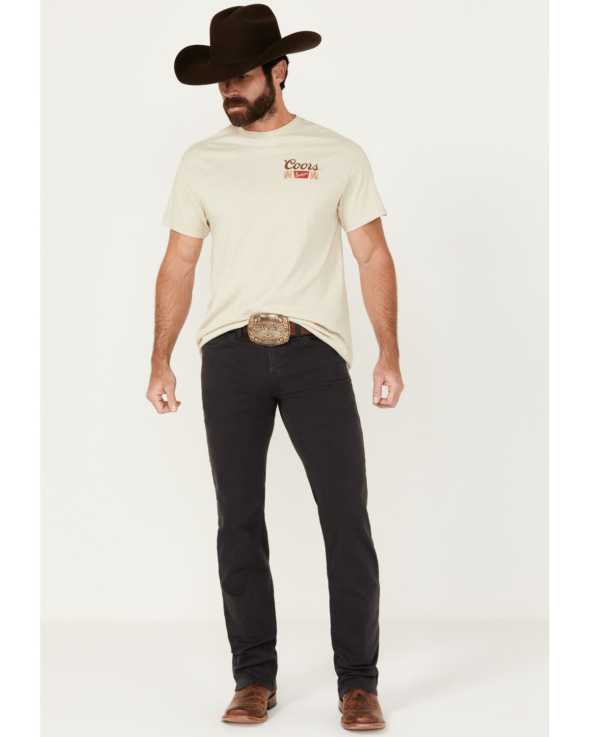Image #1 - Ariat Men's Grizzly Slim Straight Stretch Denim Jeans, Charcoal, hi-res