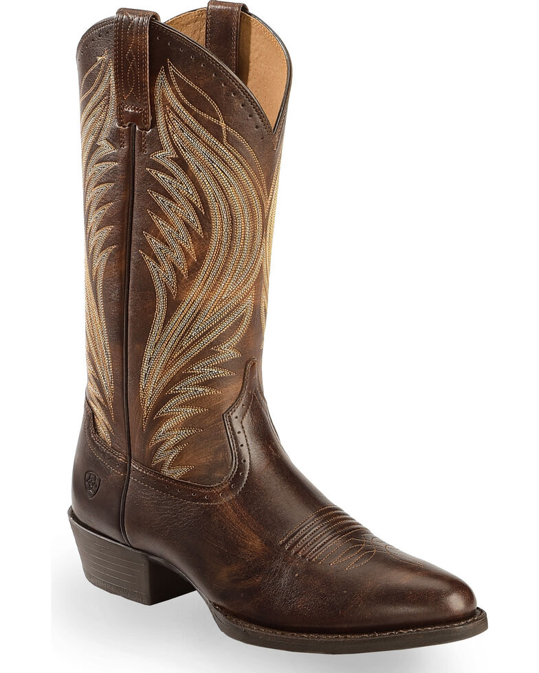 Ariat Boomtown Cowboy Boots - Medium Toe , Brown, hi-res