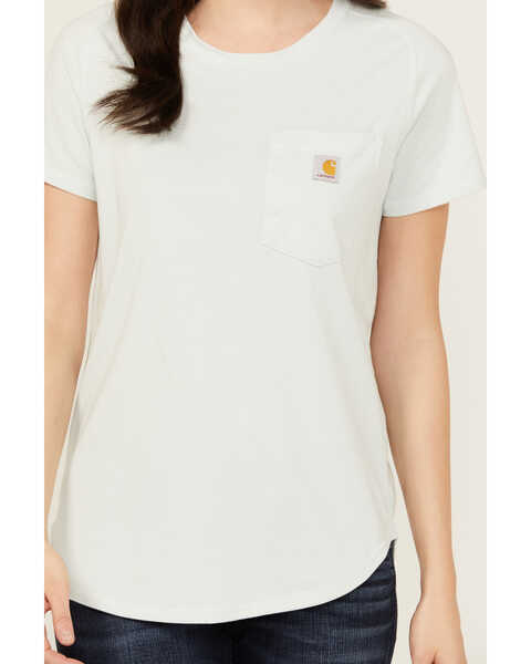 Image #3 - Carhartt Women's Force Relaxed Fit Midweight Pocket T-Shirt, Seafoam, hi-res