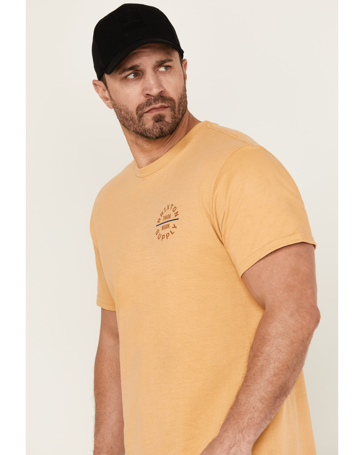 Image #2 - Brixton Men's Oath Logo Short Sleeve Graphic T-Shirt, Mustard, hi-res