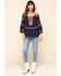 Image #6 - Free People Women's Talia Embroidered Blouse, Navy, hi-res