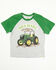 Image #1 - John Deere Toddler Boys' Dirt Makes Me Cuter Short Sleeve Raglan T-Shirt, Grey, hi-res