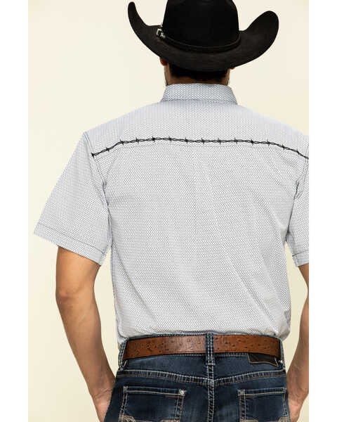 Image #2 - Cowboy Hardware Men's White Little Zig Geo Print Short Sleeve Western Shirt , White, hi-res