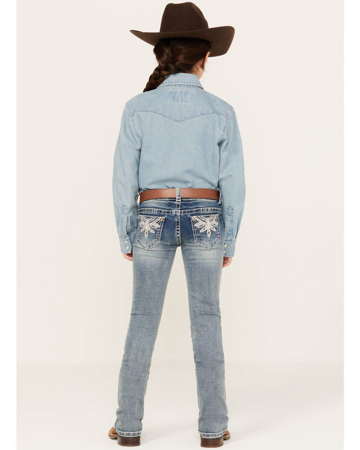 Image #1 - Shyanne Little Girls' Floral Dreamcatcher Bootcut Jeans, Blue, hi-res