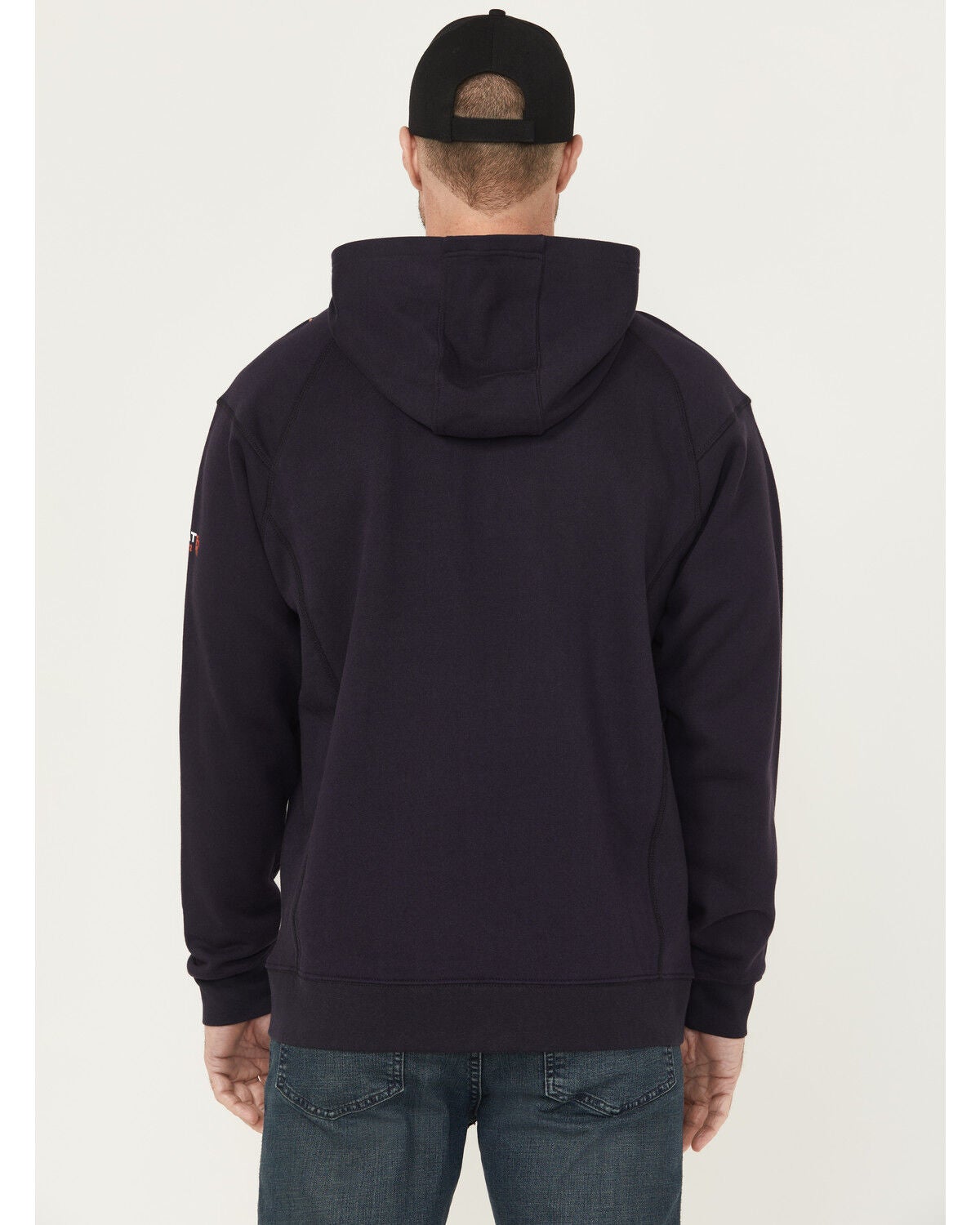 Image #4 - Ariat Men's FR Rev Full Zip Work Hooded Jacket - Tall, Navy, hi-res