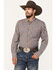 Image #1 - Cody James Men's Hound Dog Plaid Print Long Sleeve Button-Down Western Shirt - Tall , Chocolate, hi-res