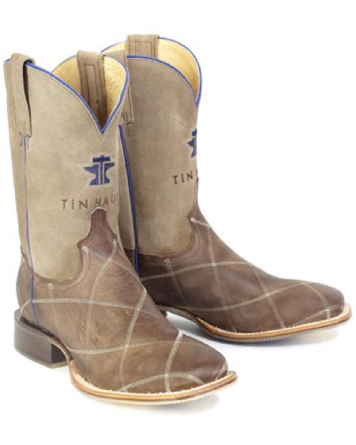 Image #1 - Tin Haul Men's Diamondback Western Boots - Broad Square Toe, Brown, hi-res