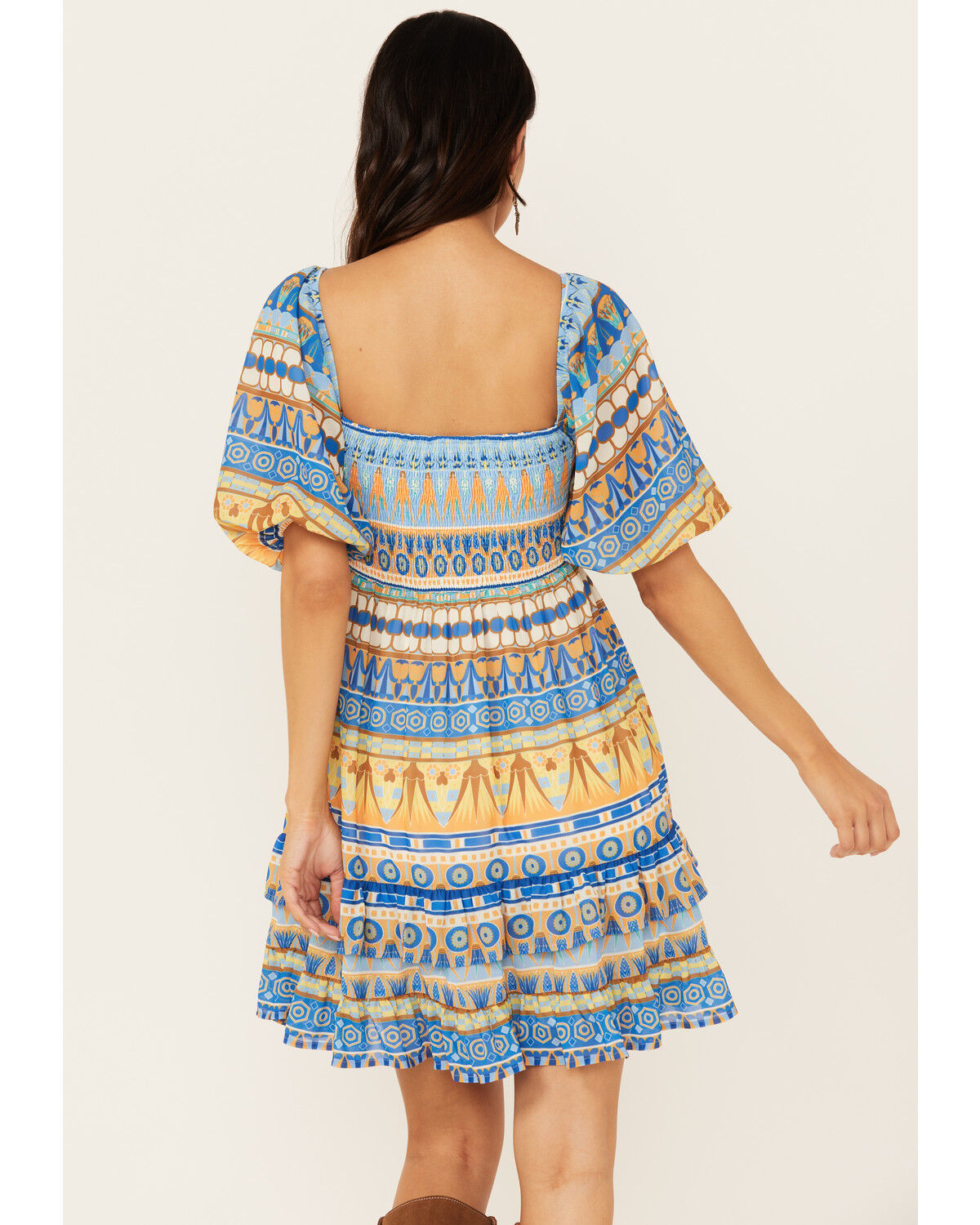 Image #4 - Flying Tomato Women's Southwestern Print Mini Dress, Blue, hi-res