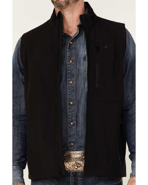 Image #3 - Justin Men's Solid Austin Zip-Front Fleece Vest , Black, hi-res