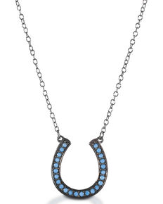 Kelly Herd Women's Turquoise Horseshoe Necklace , Silver, hi-res