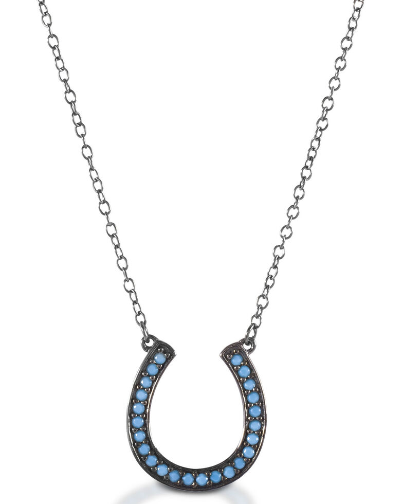 Kelly Herd Women's Turquoise Horseshoe Necklace , Silver, hi-res