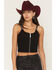 Image #1 - Wrangler Women's Sleevleless Concho Cropped Tank Top, Black, hi-res