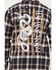 Image #4 - Howitzer Men's We The People Plaid Print Long Sleeve Button-Down Flannel Shirt, Navy, hi-res