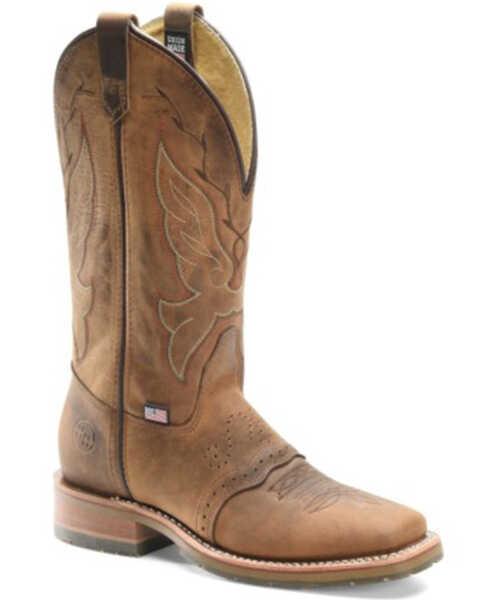 Double H Women's Western Boots - Broad Square Toe, Tan, hi-res