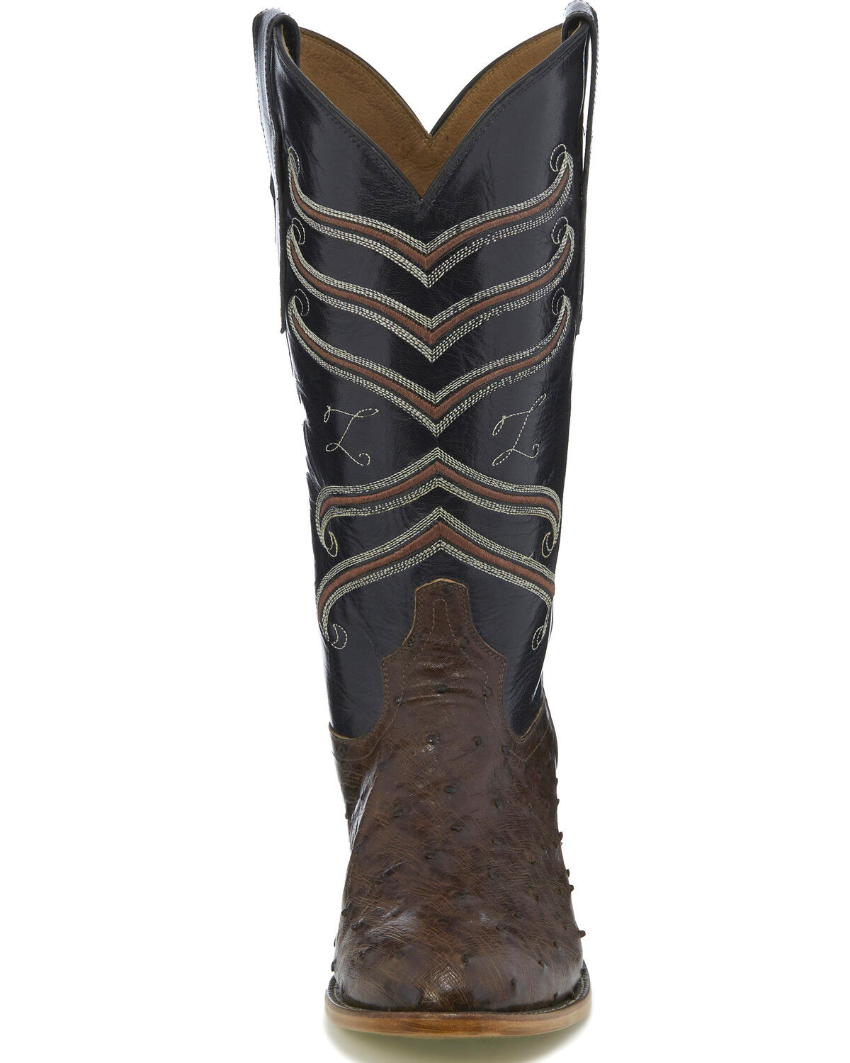 black full quill ostrich boots