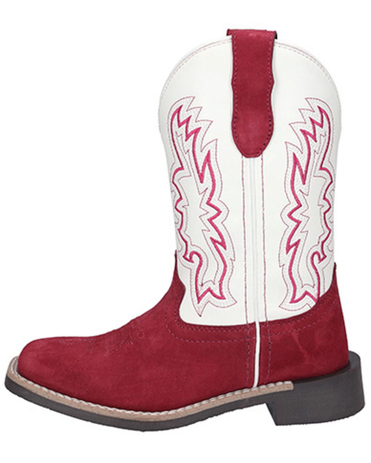 Image #3 - Smoky Mountain Little Girls' Cassidy Western Boots - Broad Square Toe, Red, hi-res