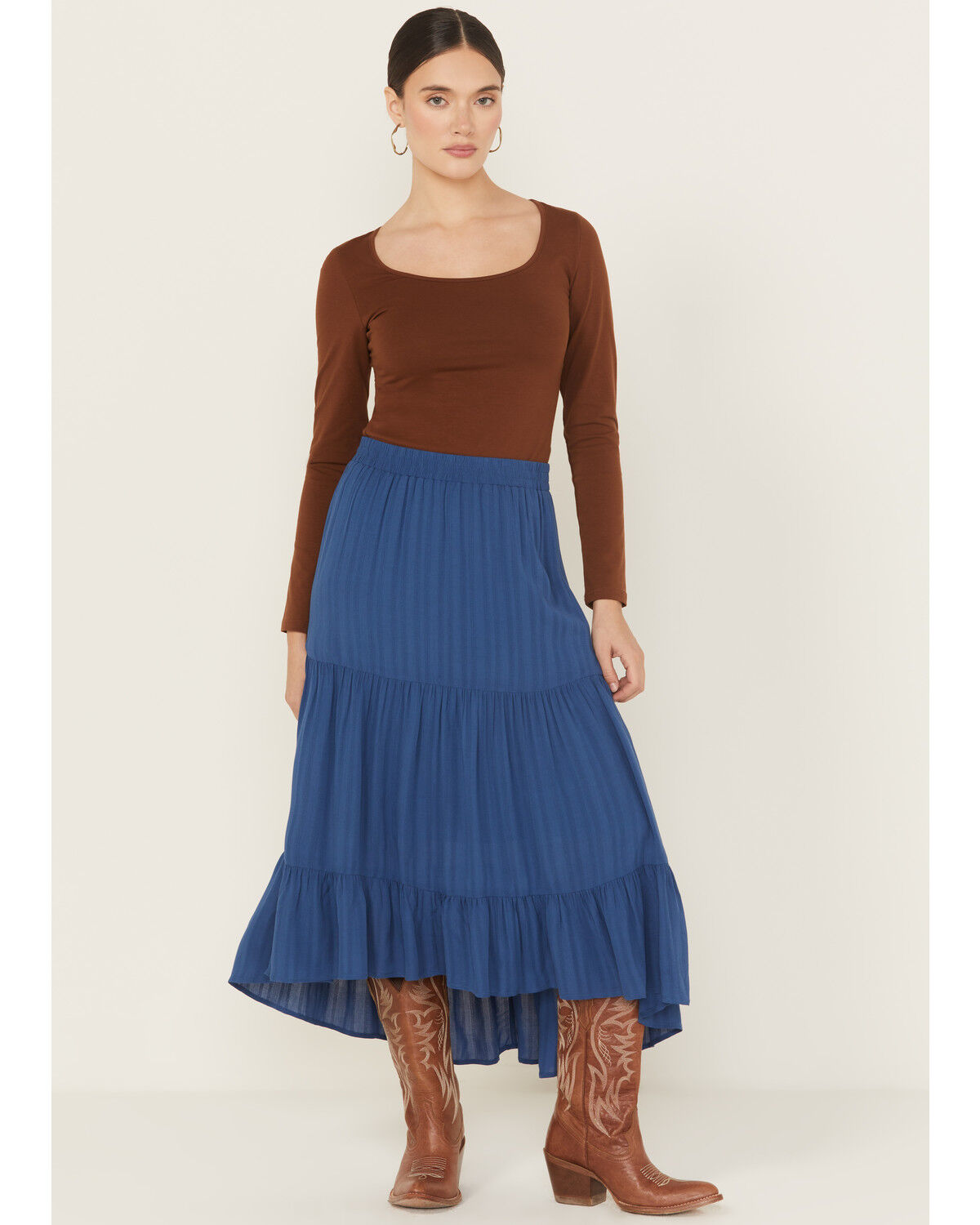 Image #2 - Idyllwind Women's Preston High-Low Midi Skirt, Blue, hi-res