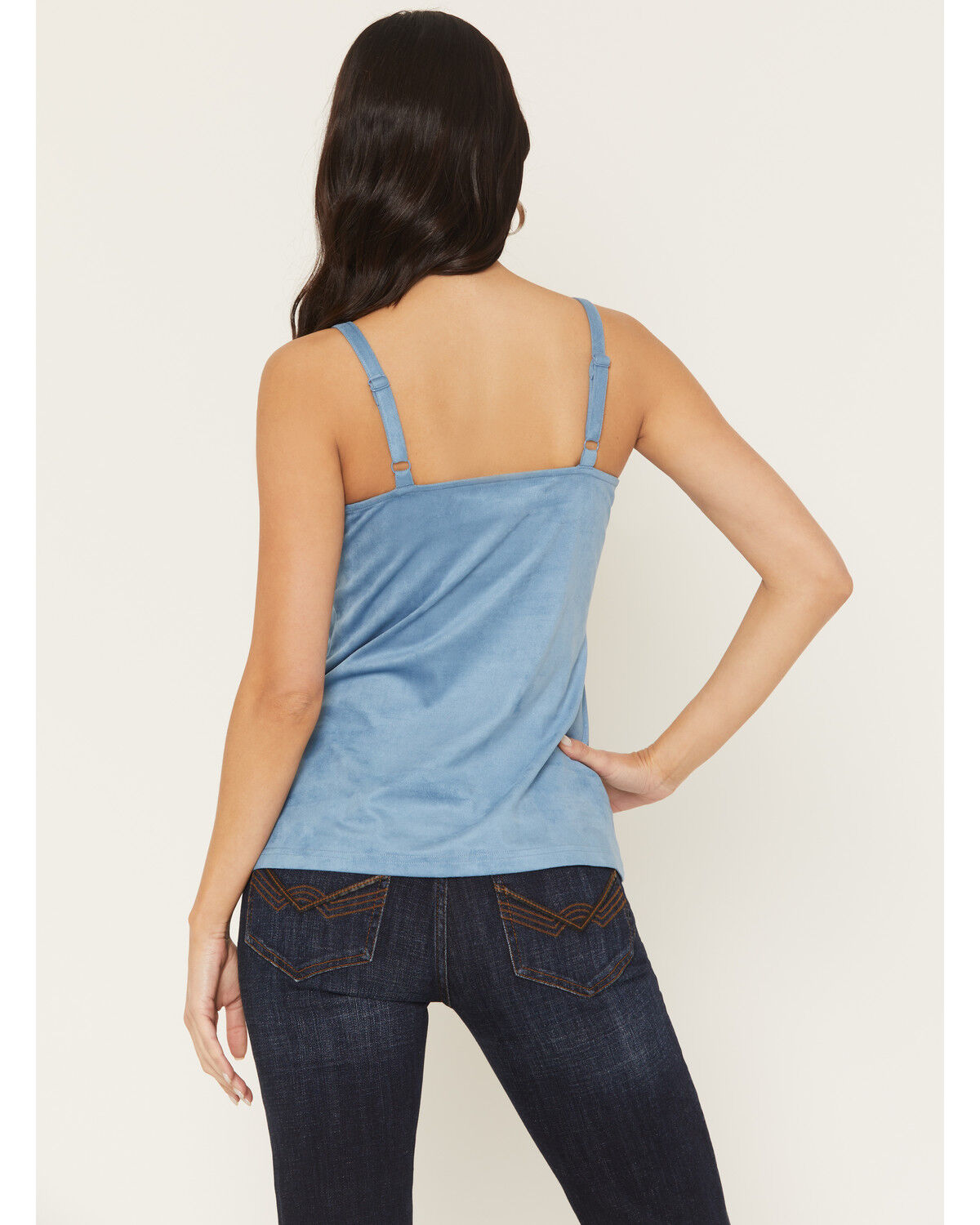 Image #4 - Idyllwind Women's Weona Studded Faux Suede Cami, Steel Blue, hi-res