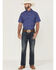 Image #2 - RANK 45&reg; Men's Charge Small Plaid Print Button-Down Western Shirt, Blue, hi-res