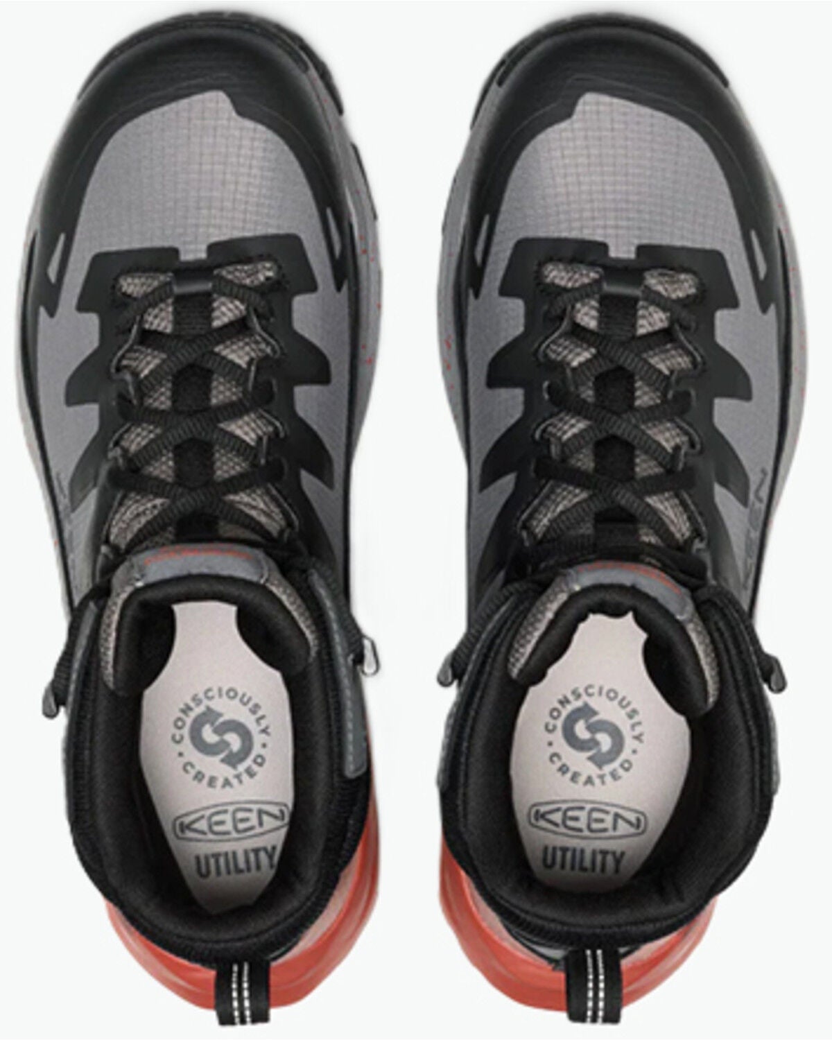 Image #4 - Keen Men's Targhee Blur Waterproof Work Boots - Carbon Toe, Black/grey, hi-res