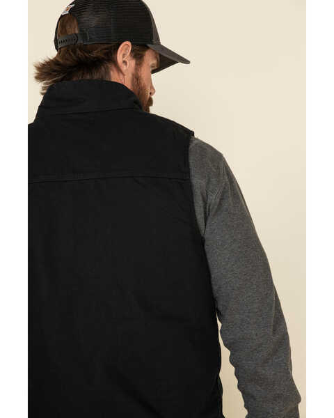 Image #5 - Carhartt Men's Washed Duck Sherpa Lined Mock Neck Work Vest , Black, hi-res