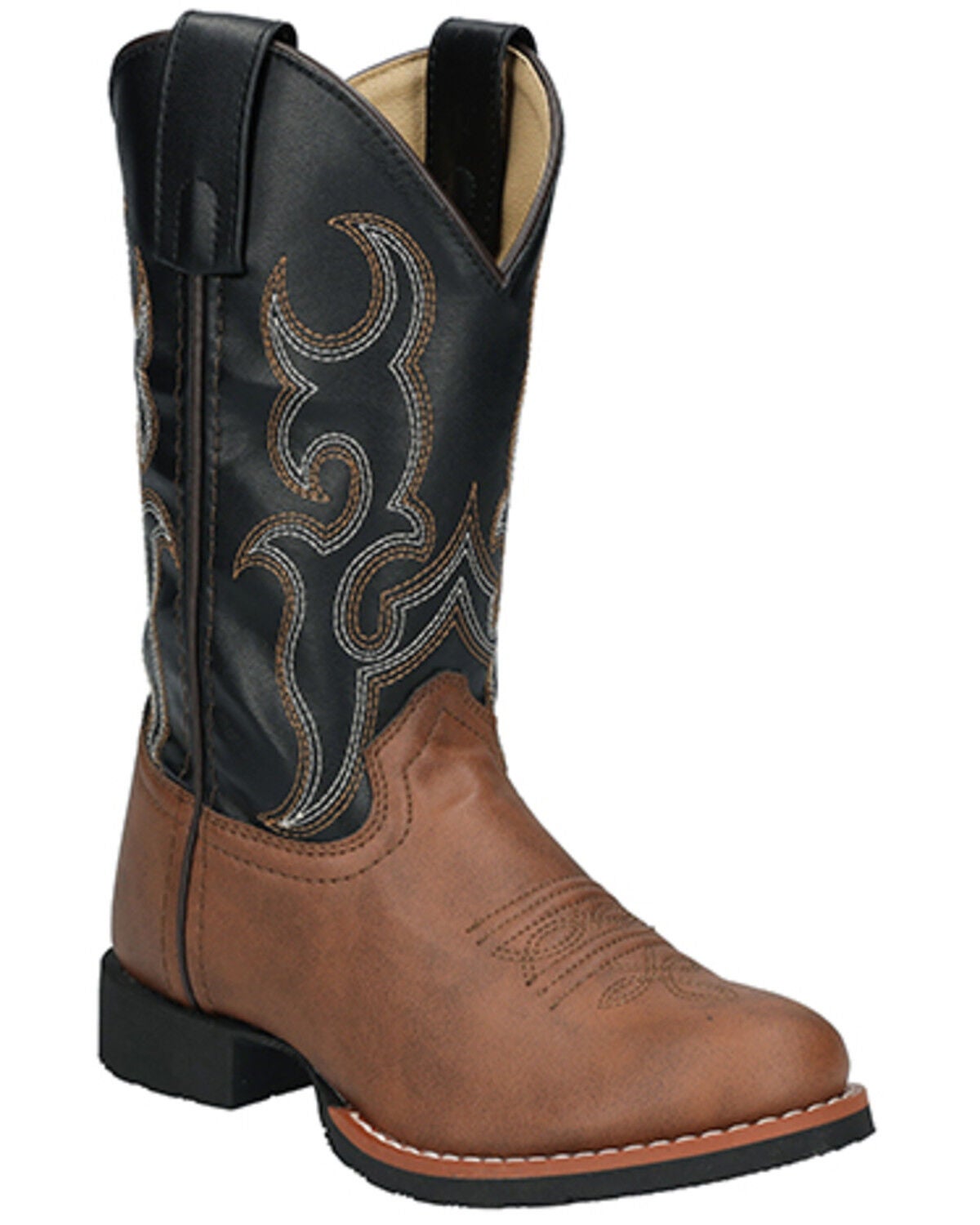 Smoky Mountain Little Boys' Mustang Western Boots - Round Toe, Brown, hi-res