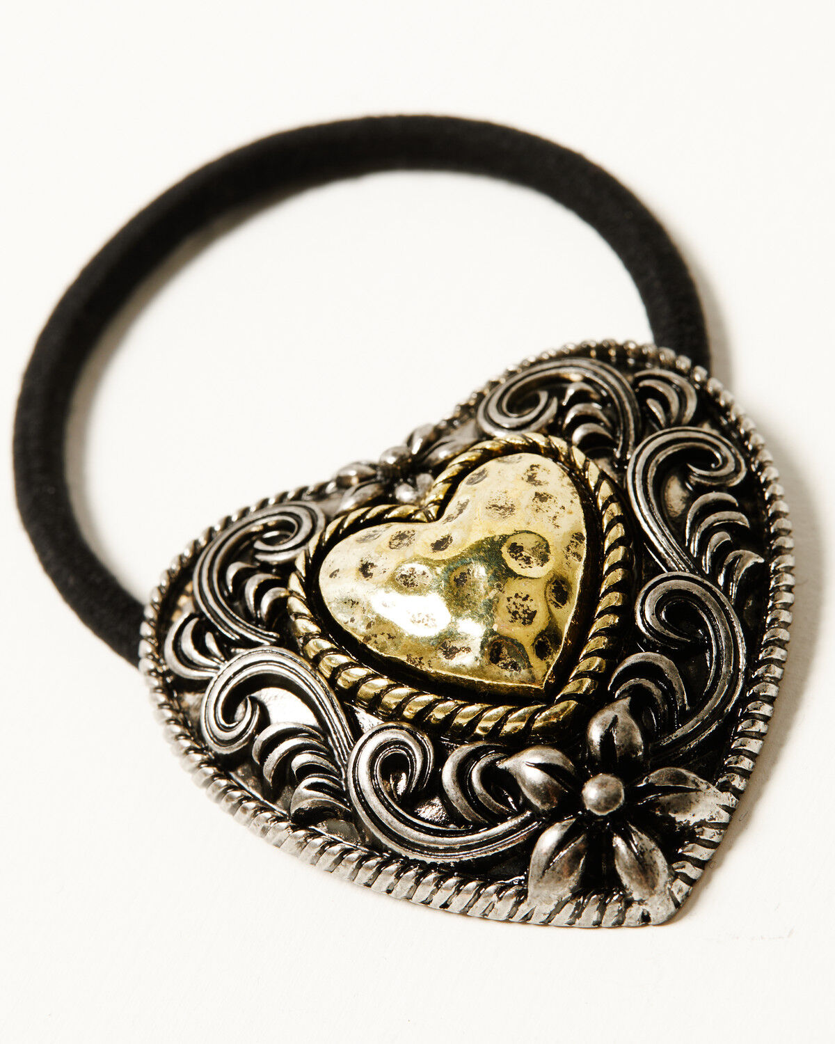 Image #3 - Shyanne Women's Heart Ponytail Holder, Silver, hi-res
