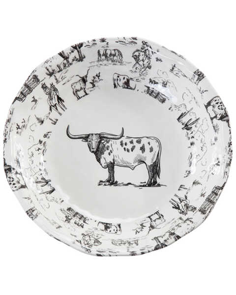 Image #2 - HiEnd Accents 14-Piece Ranch Life Melamine Dinnerware Set, Black/white, hi-res