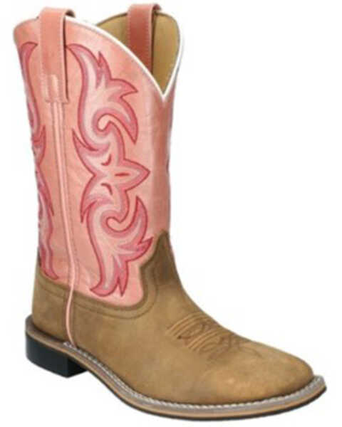 Image #1 - Smoky Mountain Women's Olivia Western Boots - Broad Square Toe , Pink, hi-res