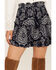 Image #2 - Revel Women's Bandana Print Mini Skirt, Navy, hi-res
