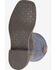 Image #6 - Old West Boys' Harrison Western Boots - Broad Square Toe, Blue, hi-res