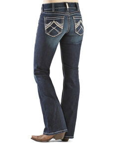 Ariat Women's R.E.A.L. Whipstitch Bootcut Jeans, Denim, hi-res