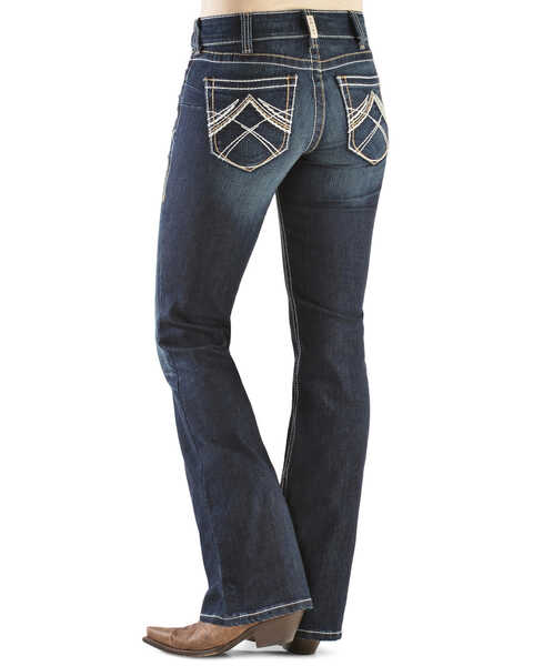 Ariat Women's R.E.A.L. Whipstitch Slim Bootcut Jeans, Denim, hi-res