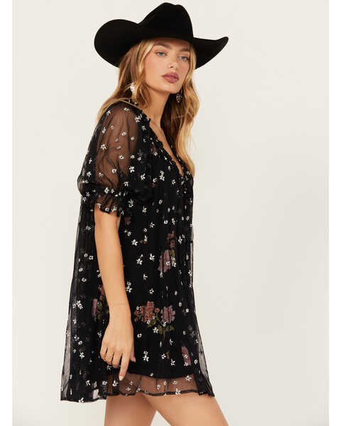Image #3 - Free People Women's With Love Embroidered Mesh Mini Dress, , hi-res