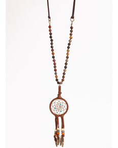 Shyanne Women's Dream Catcher Feather Necklace, Rust Copper, hi-res