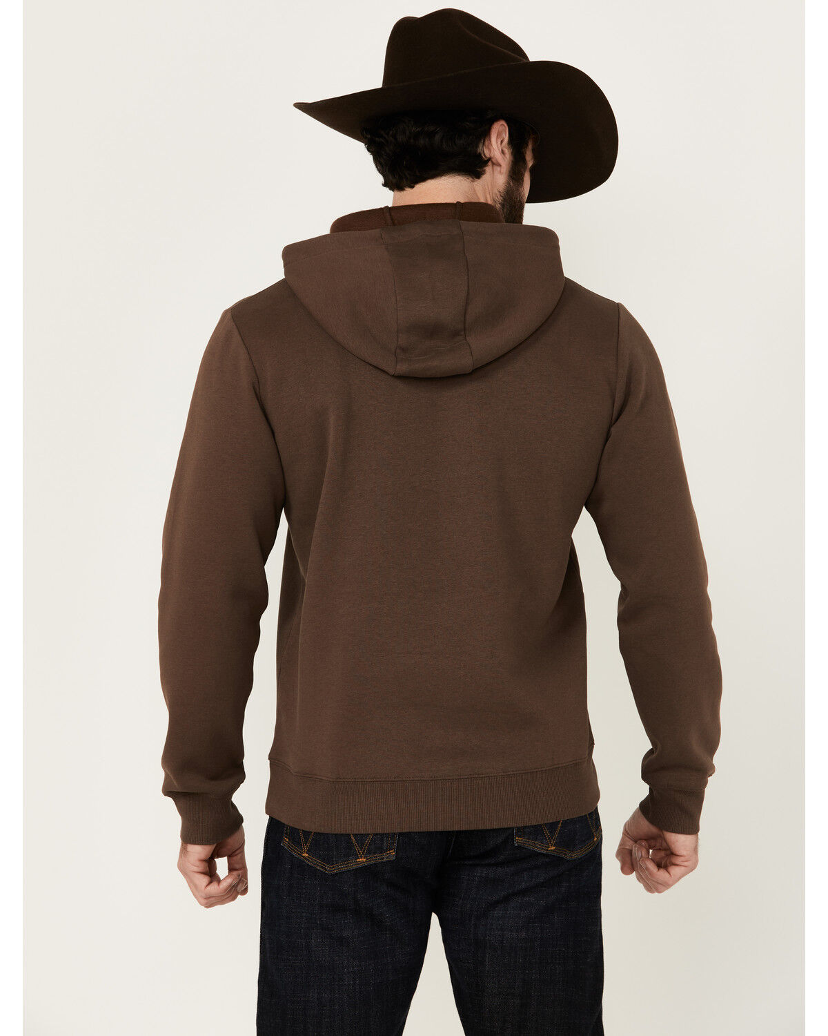Image #4 - Wrangler Men's Boot Barn Exclusive Cowboy Rope Hooded Sweatshirt, Chocolate, hi-res