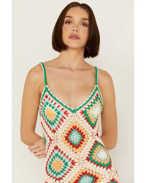 Image #2 - Ransom Ranch Women's Crochet Maxi Dress, Multi, hi-res