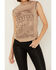 Image #3 - Rock & Roll Denim Women's Chain Fringe Graphic Sleeveless Tank Top, Taupe, hi-res