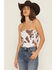 Image #1 - Originality Women's Boot Barn Exclusive Cow Print Bandana Top, White, hi-res