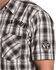 Jack Daniel's Men's Black Embroidered Logo Plaid Short Sleeve Western Shirt , Black, hi-res