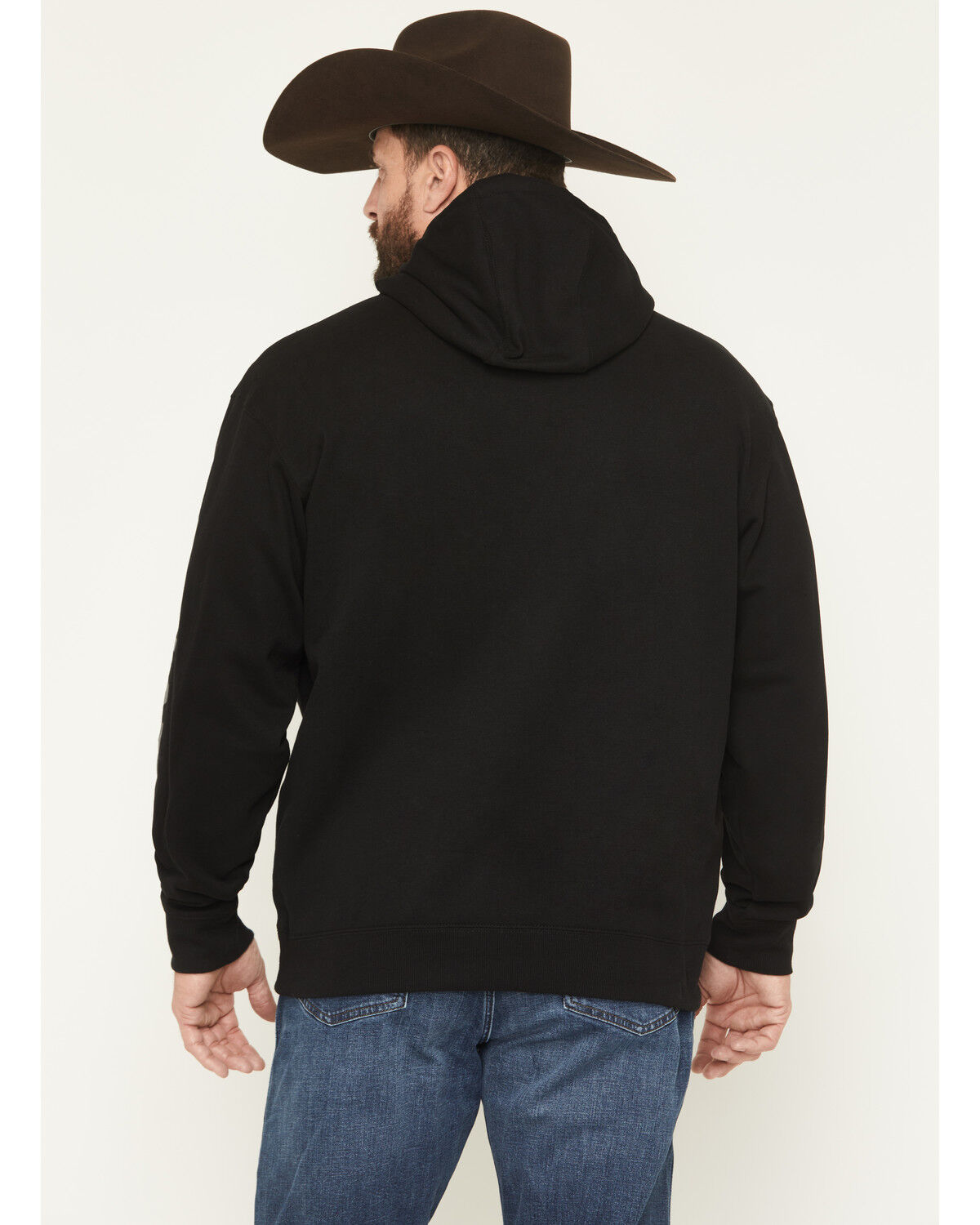 Image #4 - Ariat Men's Logo Graphic Hooded Sweatshirt, Black, hi-res